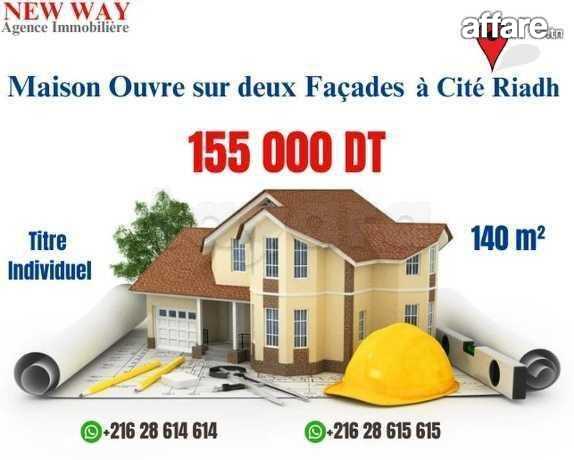 Maison à Cité Riadh Ouvre sur deux Façades